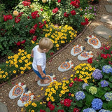Garden Stepping Stones - Decorative Garden Stones for Patio, Deck, Garden or Sidewalk Faux Cobblestone Stepping Stones (Set of 2#A Small Size