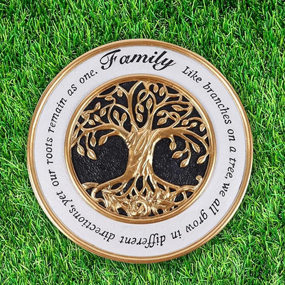 Youdear Memorials 10 Inch Family Tree Garden Decorative Stones, Stepping Stones for Outdoors and Indoors, Garden Décor