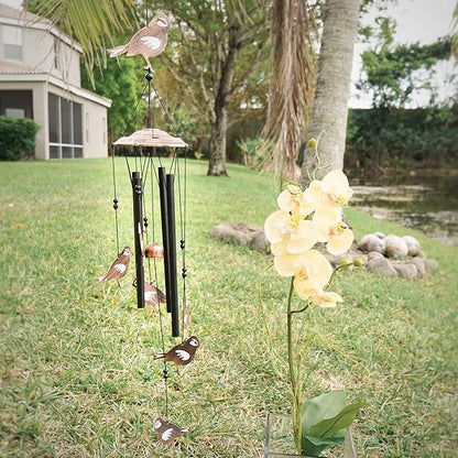 VP Home 32" H Soothing Songbirds Wind Chimes for Outside Unique Songbirds Soothing Windchimes Outdoor Decorations Garden Decor Songbirds Gift for Women, Mom, Grandma, Unisex
