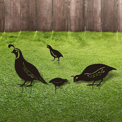 4Pcs Quail Animal Statue Garden Ornaments Yard Sign Quail Sculpture Easter Decors Garden Stakes Photographic Props Garden Decor for Outdoor