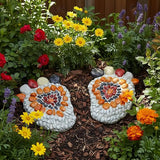 Garden Stepping Stones - Decorative Garden Stones for Patio, Deck, Garden or Sidewalk Faux Cobblestone Stepping Stones (Set of 2#A Small Size