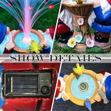 Gnome Statue Solar Garden Decor with LED Lights, Resin Gnomes Figurine and Colour Changing Optical Fiber Solar Light,Outdoor Decorations for Balcony, Patio, Yard, Lawn, Gifts for Women