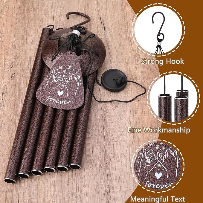 Bestie for Women,32" Bronze Mom Wind Chimes,Bestie Gifts Friendship Gift for Birthday Mother's Day Unique Bestie Gift Ideas for Outdoor Patio,Garden,Window and Home Decoration