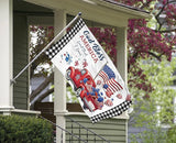 4th of July Flags 3x5 Ft for Outside, Patriotic American Truck Buffalo Plaid Double Sided Big Large Yard Flags,Banners Decorations with Brass Grommets for 250 Anniversar America Outdoor