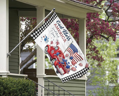 4th of July Flags 3x5 Ft for Outside, Patriotic American Truck Buffalo Plaid Double Sided Big Large Yard Flags,Banners Decorations with Brass Grommets for 250 Anniversar America Outdoor