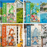 Gnome Garden Flags for Outside Set of 12, Welcome Seasonal Garden Flags 12x18 Double Sided, Gnomes Holiday Lawn Flags, Gnome Winter Spring Outdoor Garden Flag for Yard Farmhouse Decor