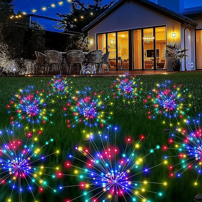 PEVOROS Garden Decor Solar Lights Outdoor,120LED Waterproof Colorful Solar Fairy Garden Lights for Outdoor Decoration,Yard, Patio, Porch,Flower Pot,Pathway,Christmas (8Pack)