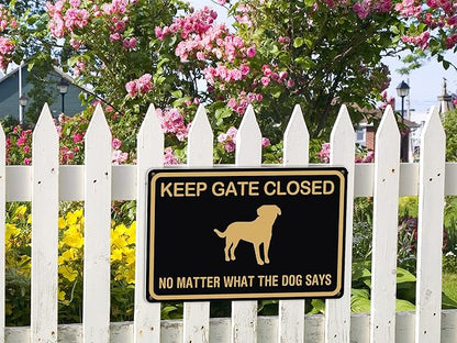 Please Keep Gate Closed Dogs in Yard Reto Vintage Metal Tin Signs for Lawn Garden Yard Signs 8X12 Inch