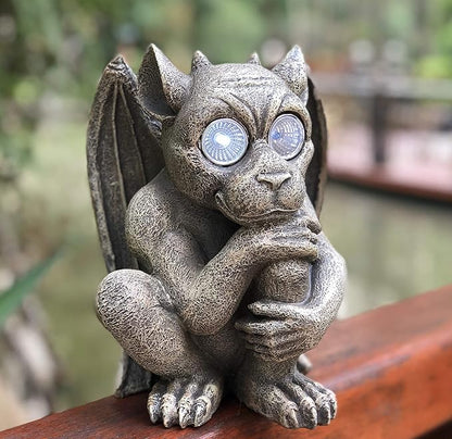 Solar Powered Gargoyle Outdoor LED Garden Light Decor