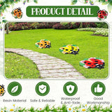 Yalikop 3 Pcs Ladybug Stepping Stones Resin 7-10inch Decorative Stepping Stone Ladybug Outdoor Garden Decorations for Garden Patio Walkway Sculpture Yard Art