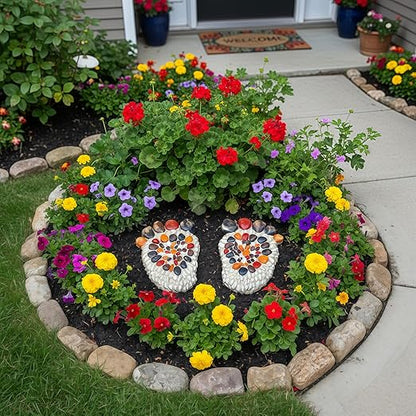 Outdoor Stepping Stone - Courtyard Entrance Paving Stone - Garden Sidewalk Decoration Stone Simulation Pebble (2-Piece Set) # B Small Size