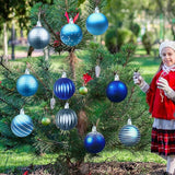 Sumind 10 Pieces Large Christmas Decorations Outdoor Christmas Hanging Ornaments Yard Lawn Signs Round Double Sided Porch Ornaments for Xmas Party Decor(Cool Style)
