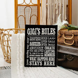 Gigi's Rules Welcome Canvas Wall Art Prints Artwork Signs Framed for Front Porch Decor Wall Decor Farmhouse Home Room Decor, 11 X 14 inch, Housewarming Gifts Family Room Decor, Gifts Gigi, Grandma