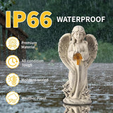 Angel Solar Garden Statues: 12.5” Cemetery Decorations for Grave Praying Angel Figurines for Outdoor Lawn Yard Patio Decor Memorial Gifts for Women