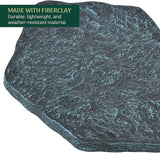 Arcadia Garden Products Set of 4, 16x17” Brushed Teal Stepping Stone Fiberclay Pavers, Outdoor Garden Natural Repeatable Pattern Pathway, Faux Stone Decorative Landscaping Walkway
