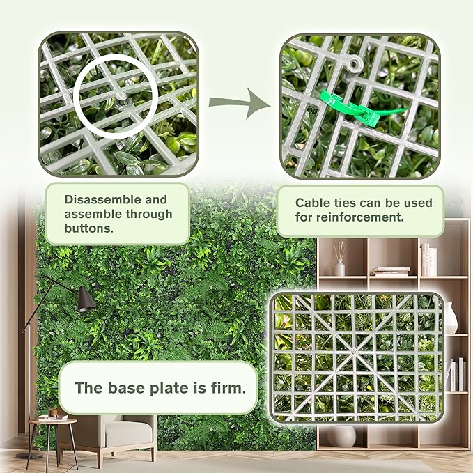 Artificial Green Boxwood Grass Wall Roll: 40"x120"(33.5 SQFT) UV Protected Ivy Privacy Hedge Fence Screen for Chain Link Fences Panel Indoor,Outdoor Patio Balcony & Garden
