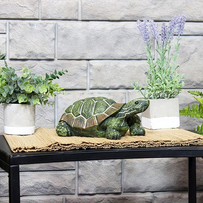 Sunnydaze Terrance the Tortoise 9-Inch Long Polystone Indoor/Outdoor Garden Statue