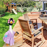 Shyyween Spring Lady Porch Goose Outfit for 23'' Cement Plastic Lawn Goose Summer Statue Clothes Bathrobe Coffee Cup Curlers for Outdoor Garden Yard Patio Decoration(Light Purple)