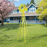 Outvita 8FT Ornamental Windmill for Yard, Heavy Duty Durable Metal Weather Vane Garden Decoration Weather Resistant for Garden, Farm, Seaside