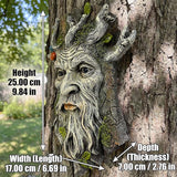 10" Whimsical Tree Face Sculpture, Garden Peeker Statue, Outdoor Trunk Tree Huggers Art, Landscape Accent Ornament, Hanging Fairy Elve Figurine for Yard Art, Trees Decor Wall Mounted Statues