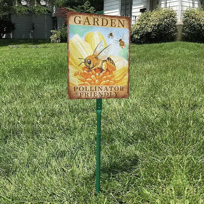Vintage Garden Signs Pollinator Friendly Butterfly Retro Yard Metel Tin Signs outdoor Aluminium Wall Decor
