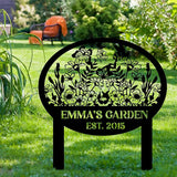 Metal Signs Customized, Personalized Garden Stake Metal Sign, Custom Garden Name Sign, Custom Date Sign with Stakes for Outside, Home Backyard Decor, Farmhouse Patio Decorations, Housewarming Gift