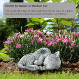 Cat Memorial Stone - Peaceful Sleeping Kitten Angel Statue for Garden, Remembrance, Grave Marker, and Loss - Pet Sympathy Gift by Pure Garden (Gray)