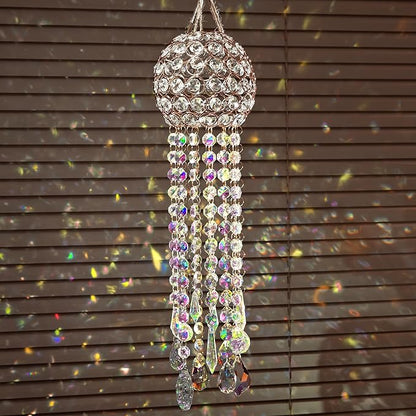 Crystal Wind Chime Light Catcher Suitable for Window Hanging Suitable for Home Indoor and Outdoor Garden Decoration Light Catcher (Medium)