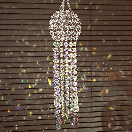 Crystal Wind Chime Light Catcher Suitable for Window Hanging Suitable for Home Indoor and Outdoor Garden Decoration Light Catcher (Medium)