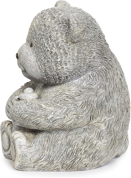 Roman Garden - Bear with Honey Statue, 7.75" H, Pudgy Pals Collection, Resin and Dolomite, Decorative, Garden Gift, Home Outdoor Decor, Durable, Long Lasting
