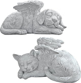 Design Toscano QL6080 Cat Angel Pet Memorial Grave Marker Tribute Statue, 10 Inches Wide, 5 Inches Deep, 5 Inches High, Antique Stone Finish