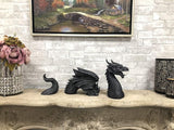 Ebros Swimming Castle Moat Mordor Dragon Lawn Garden Centerpiece Statue 3 Piece 21" Total Length Faux Stone Resin Finish Dungeons and Dragons Decor Figurine