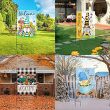 Set of 10 Gnome Seasonal Garden Flags,Double Sided 28 x 40 Inch Yard Flags,Large House Flags for outside, Christmas Spring Seasonal Flag for Outdoor,Holiday Garden Flags for All Seasons