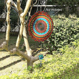 FONMY Gazing Ball Spiral Tail -Decorative Wind Spinner 11" inch Tail and 2" inch Glass Orb. Indoor Outdoor Garden Decoration Silver Blue -13 inch Height