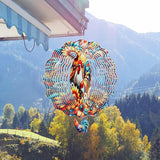Chicken Wind Spinners Outdoor - Rooster Decor Hanging Kinetic Sculptures Metal Art Ornaments for Patio Yard Home Porch 3D Indoor Outside Decoration Birthday Gifts for Women Mom Grandma