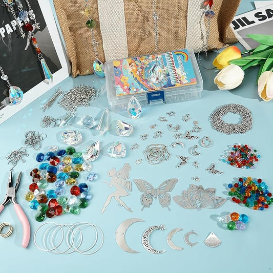 Sun Catcher Kits for Adults, 10 Sets DIY Suncatcher Arts and craft kits for adults Prism Crystal Suncatchers Indoor Window Hanging Ornaments Decor for Home Gifts for Mother Wife Daughter (Fairy)