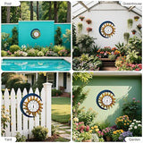 pealstar Outdoor Thermometer with Hygrometer Waterproof Large Wall Thermometer Decorative Metal Sun-Moon Outdoor Thermometers for Patio Garden Yard Living Room Decor