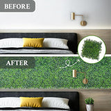 Artificial Grass Wall Panel,10"x 10"(16P) 4-Layer Leaf UV-Anti Greenery Faux Boxwood for Indoor,Outdoor Patio Balcony Privacy & Ivy Fence Covering Privacy, Garden, Backyard Wall Backdrop Decor