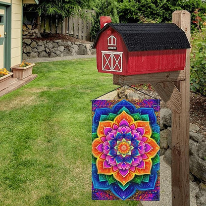 Tie Dye Flower Garden Flag Seasonal Double Sided 12 x 18 Inch Small Yard Flag for Indoor Outdoor Decor Holiday All Seasons