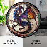 Dragon Suncatchers for Windows,6.3” Stained Glass Window Hangings,Hand-Painted Glass Panel Perfect for Home Décor
