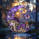 Butterfly Mushroom and Moon Suncatcher Nature Lover Acrylic Window Hanging Perfect Garden Decor Birthday Gift for Enthusiasts Sun Catchers Acrylic Windown Suncatchers Windows Christmas
