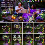 PEVOROS Garden Decor Solar Lights Outdoor,4 Pack 120LED Waterproof Colorful Solar Garden Lights Your Outdoor Decoration,Yard, Patio, Porch,Flower Pot,Pathway,Christmas (Purple, Green, Yellow)