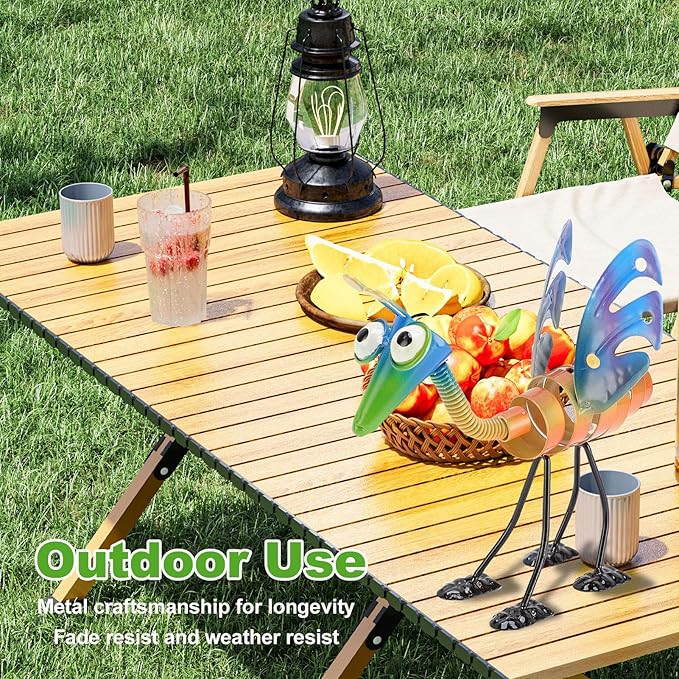Yosoo Health Gear Metal Garden Grasshopper Decor Handcrafted Yard Art Outside Decoration Lawn Ornament Outdoor Model Large Cute Snails for Ornaments Patio Decorations Hanging Wall Statues