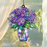 Lilac Bouquet Acrylic Suncatcher Purple Sun Catchers Indoor Windown Suncatchers for Windows Hanging Christmas Suncatchers Window Decor Outdoor