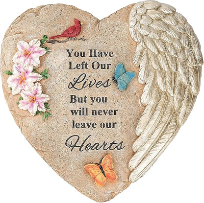 Memorial Garden Stones with Heartfelt Quote, Sympathy Gifts for Loss of Loved One, Bereavement Memorial Statue for Outdoor or Indoor Decor, Waterproof Stone for Grave Decoration(10 Inch)