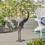 Polibi Sunny Outdoor 39" Crane Garden Statue, Cast Aluminum Bird Sculpture, Rustproof Metal Yard Art Decor, Shiny Copper Finish, No Assembly Patio Lawn Outdoor Decor