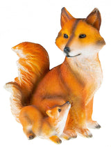 CLEVER GARDEN Cute Resin Garden Statue Decoration, Outdoor Lawn Yard Polyresin Animal Figurine Sculpture Ornament Décor, Fox Family