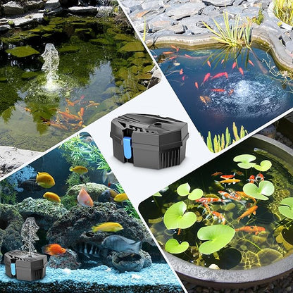 Biling Pond Filter Pump Box for Outdoor Indoor, Compact Filtration Solution for Fish Pond, Aquarium, Fish Tank