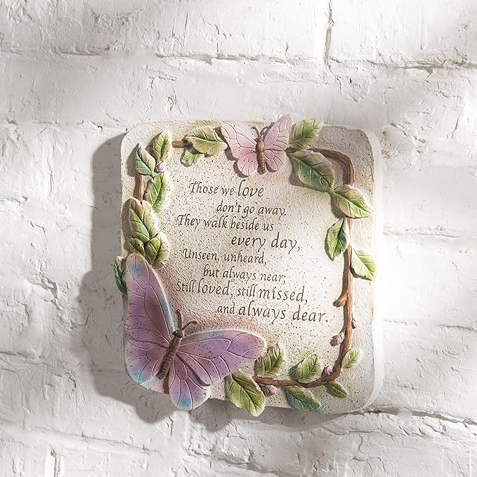 MyGift Memorial Garden Stone Sympathy Verse Hanging Wall Decor, Remembrance Stepping Stone