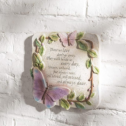 MyGift Memorial Garden Stone Sympathy Verse Hanging Wall Decor, Remembrance Stepping Stone